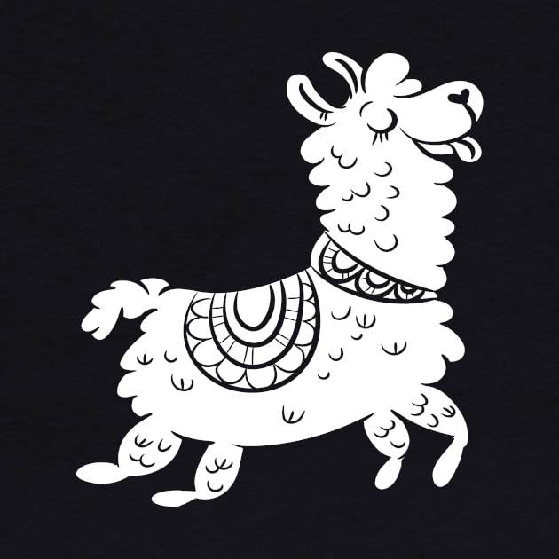 cute llama alpaca by HBfunshirts